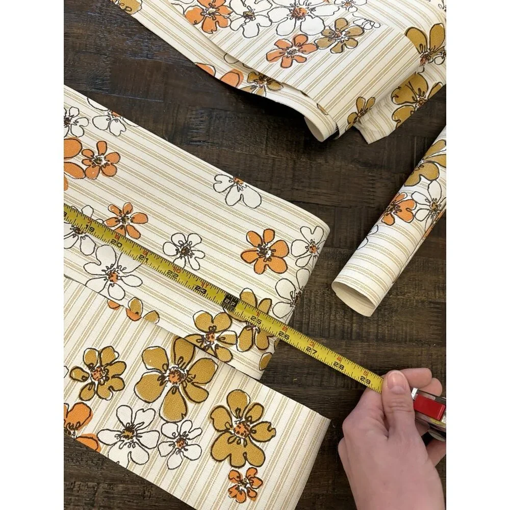Vintage Floral Striped Wallpaper 1960s 1970s Not Full Roll- See Details